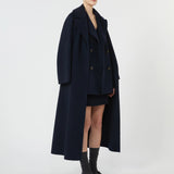 Double-breasted wool caban