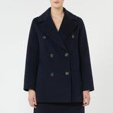 Double-breasted wool caban