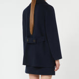 Double-breasted wool caban