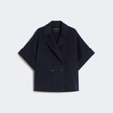 Short wool drape coat