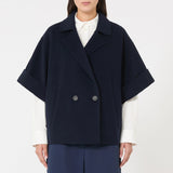 Short wool drape coat