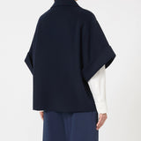 Short wool drape coat