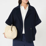 Short wool drape coat