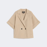 Short wool drape coat