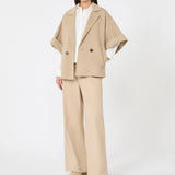 Short wool drape coat