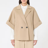 Short wool drape coat