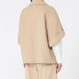 Short wool drape coat
