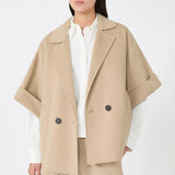 Short wool drape coat