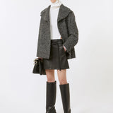 Double-breasted wool coat