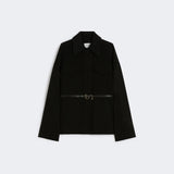 Wool double-fabric caban