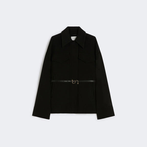 Wool double-fabric caban