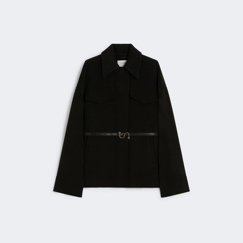 Wool double-fabric caban