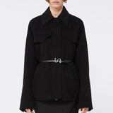 Wool double-fabric caban