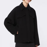 Wool double-fabric caban