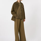 Quilted 2-in-1 wool and silk coat