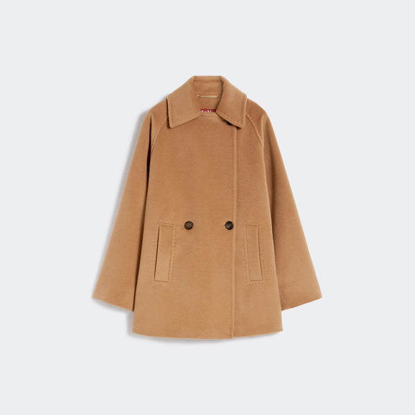 Double-breasted wool caban