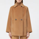 Double-breasted wool caban