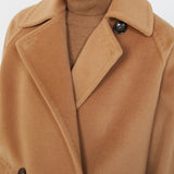 Double-breasted wool caban