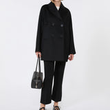 Double-breasted wool caban