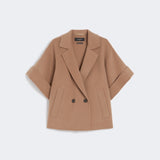 Short wool drape coat