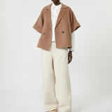 Short wool drape coat