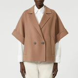 Short wool drape coat