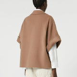 Short wool drape coat