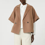 Short wool drape coat