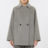 Double-breasted wool caban