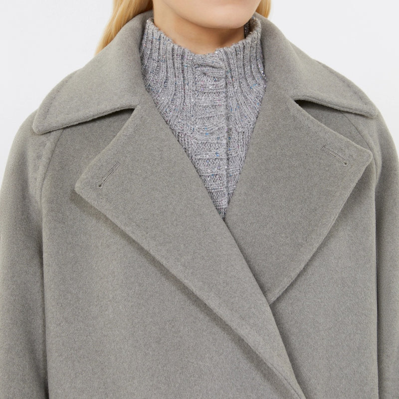 Double-breasted wool caban