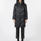 Water-repellent iridescent fabric down jacket