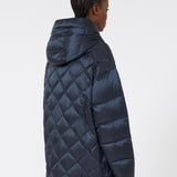 Padded jacket in water-repellent iridescent fabric