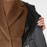 Long quilted down jacket in water-repellent fabric