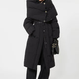 Water-repellent long down jacket