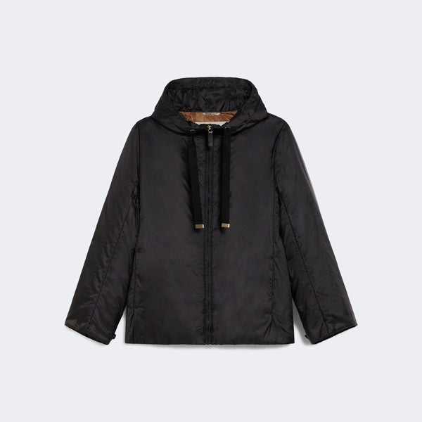 Quilted jacket with hood in water-repellent canvas