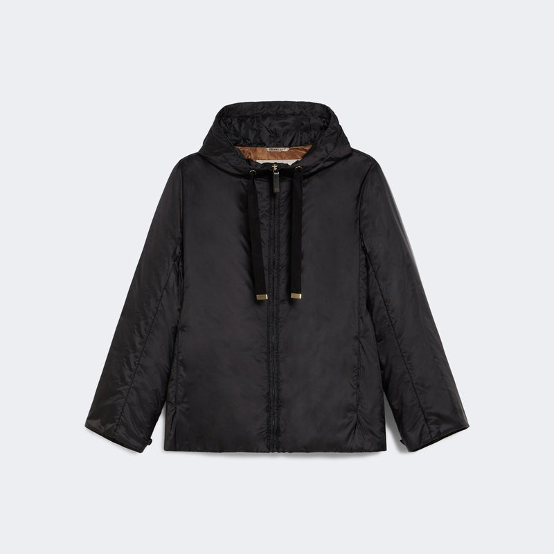 Quilted jacket with hood in water-repellent canvas