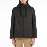 Quilted jacket with hood in water-repellent canvas