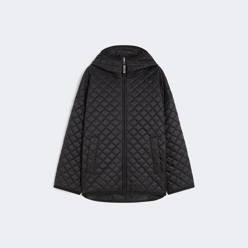 Reversible quilted jacket in water-repellent canvas