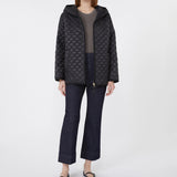 Reversible quilted jacket in water-repellent canvas