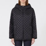Reversible quilted jacket in water-repellent canvas
