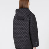 Reversible quilted jacket in water-repellent canvas
