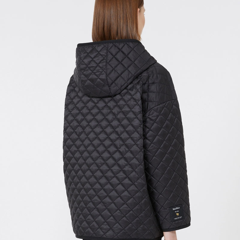 Reversible quilted jacket in water-repellent canvas
