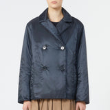 Double-breasted quilted water-repellent canvas jacket