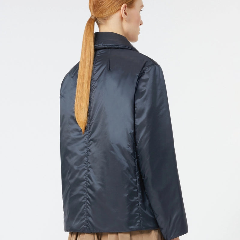 Double-breasted quilted water-repellent canvas jacket