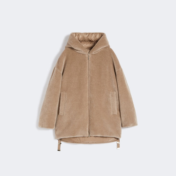 Quilted reversible jacket in alpaca and wool