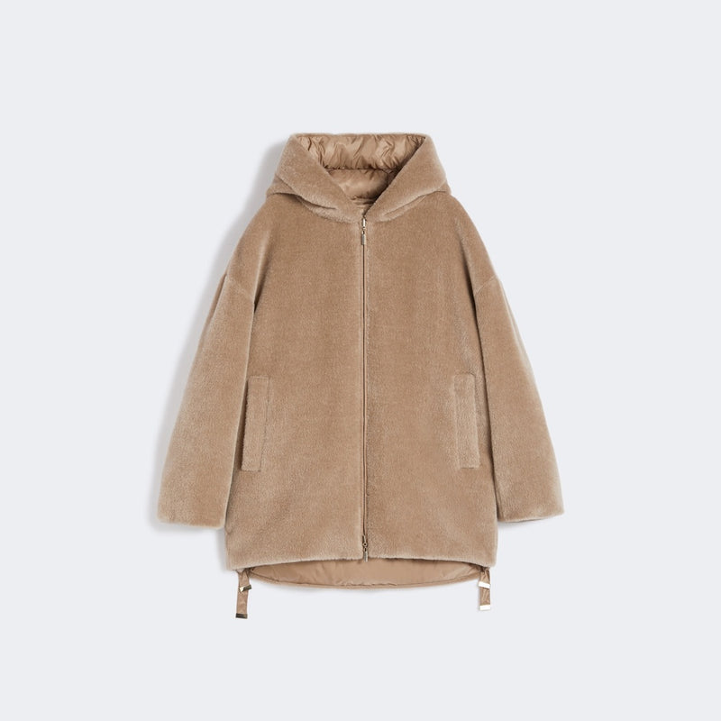 Quilted reversible jacket in alpaca and wool