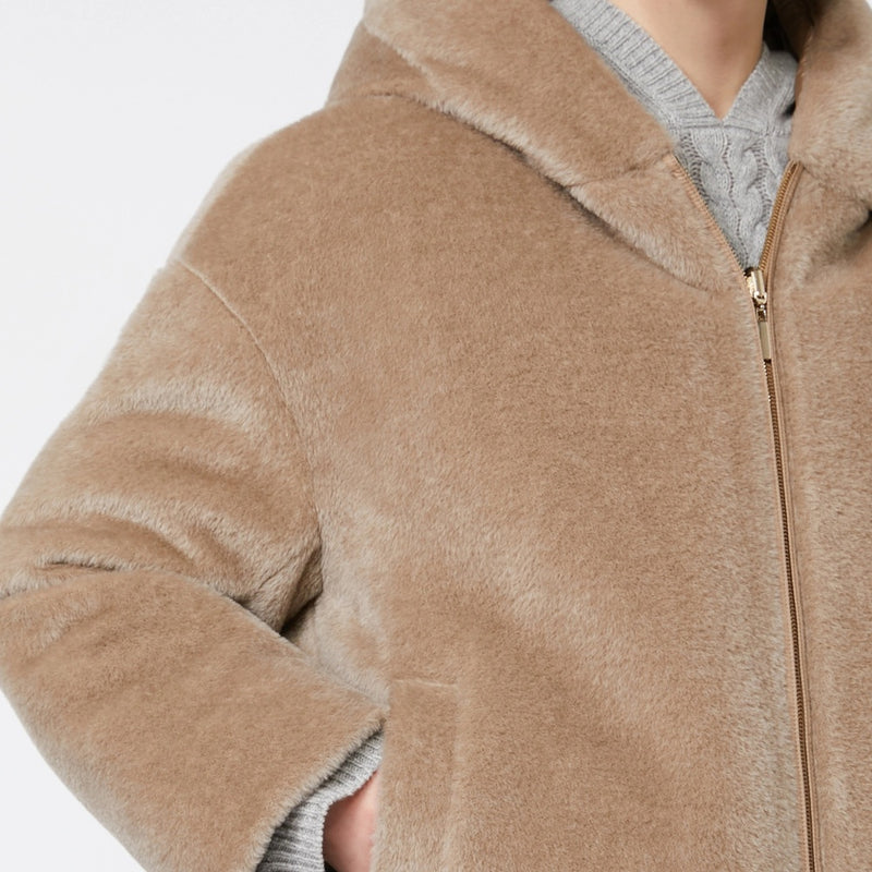 Quilted reversible jacket in alpaca and wool