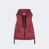 Quilted vest in water-repellent canvas with hood