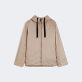 Quilted jacket with hood in water-repellent canvas
