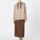 Quilted jacket with hood in water-repellent canvas